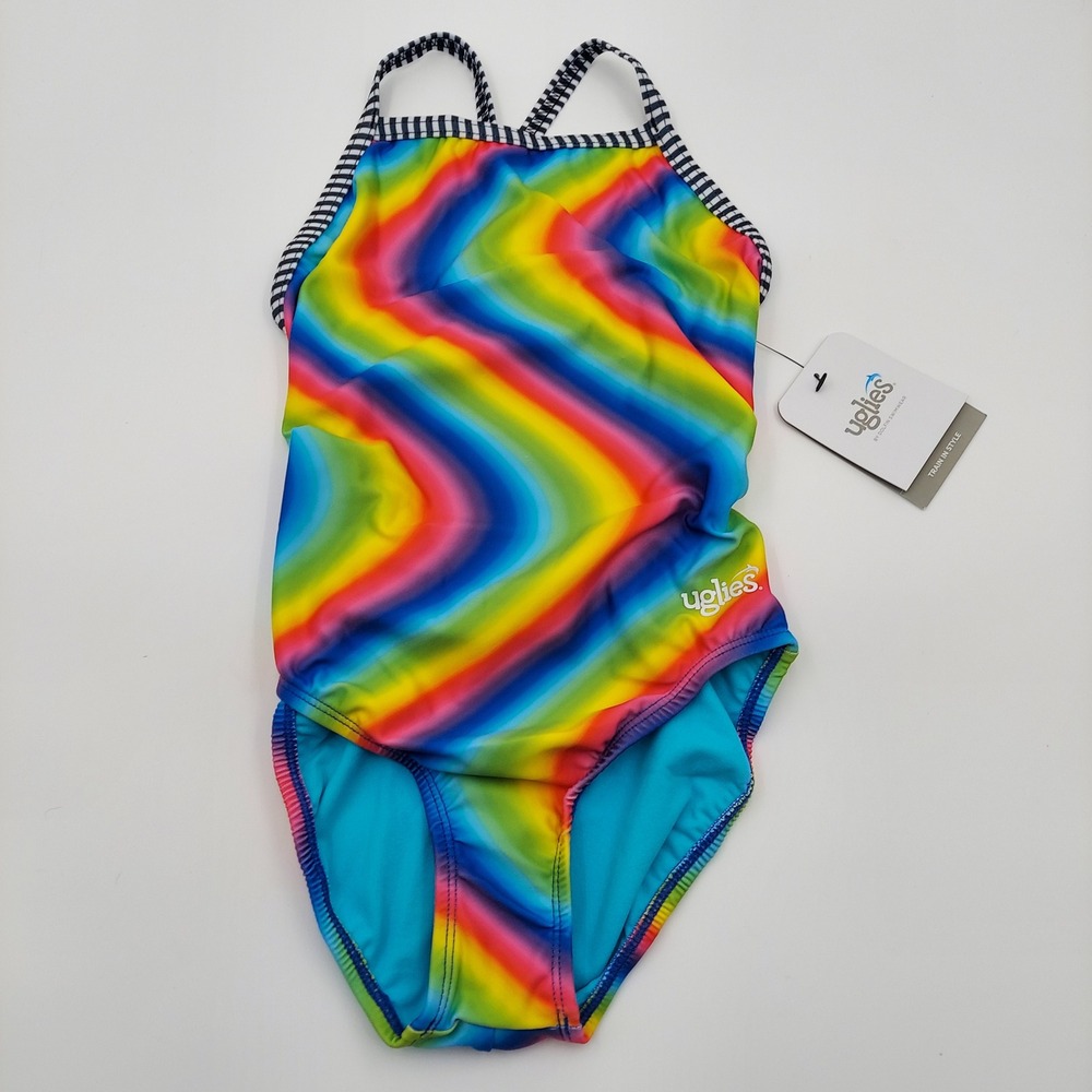 Dolfin Uglies Swimsuit Womens 30 Rainbow Brand New Training One Piece DS0510